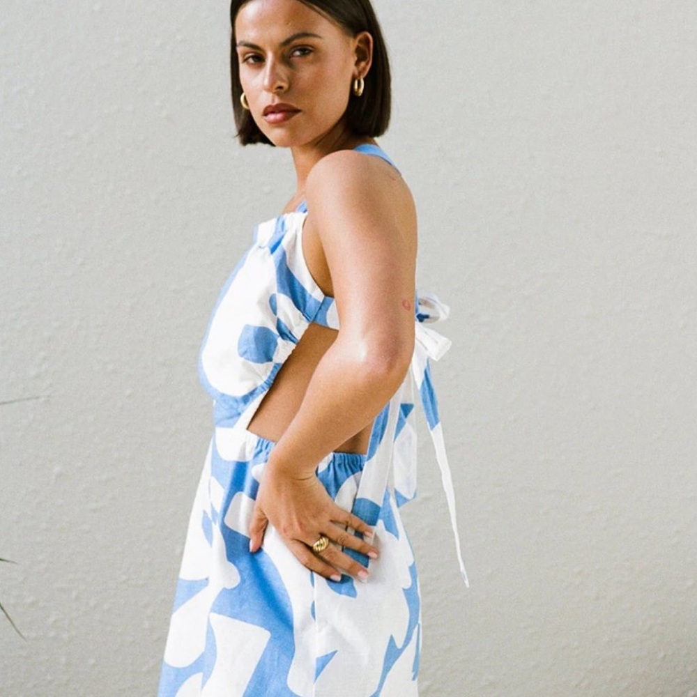 Sabo Skirt Blue and White Mini Dress